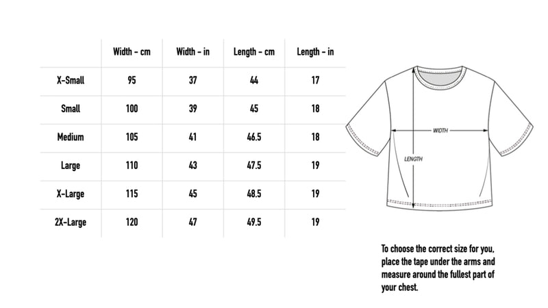 Size chart for Rose Crop - Black